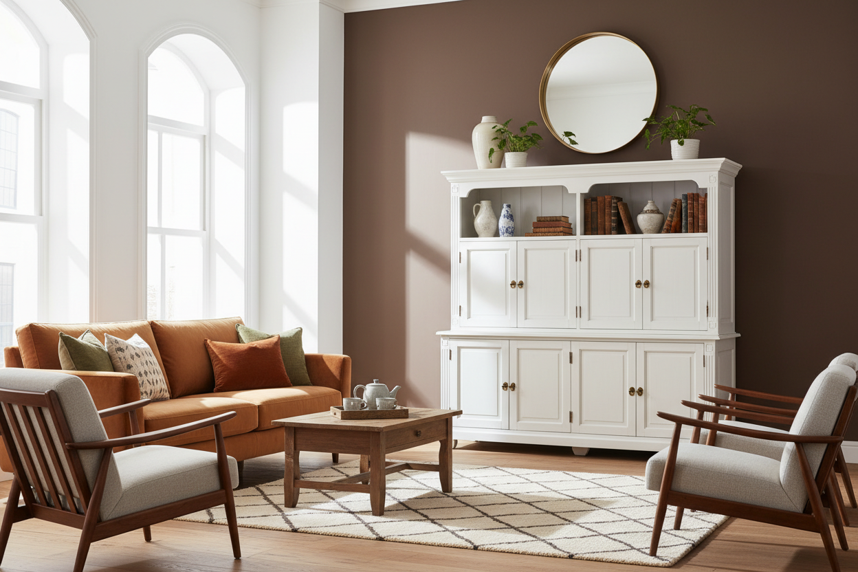 How One White Wood Cabinet Fixed My Heavy Brown Room