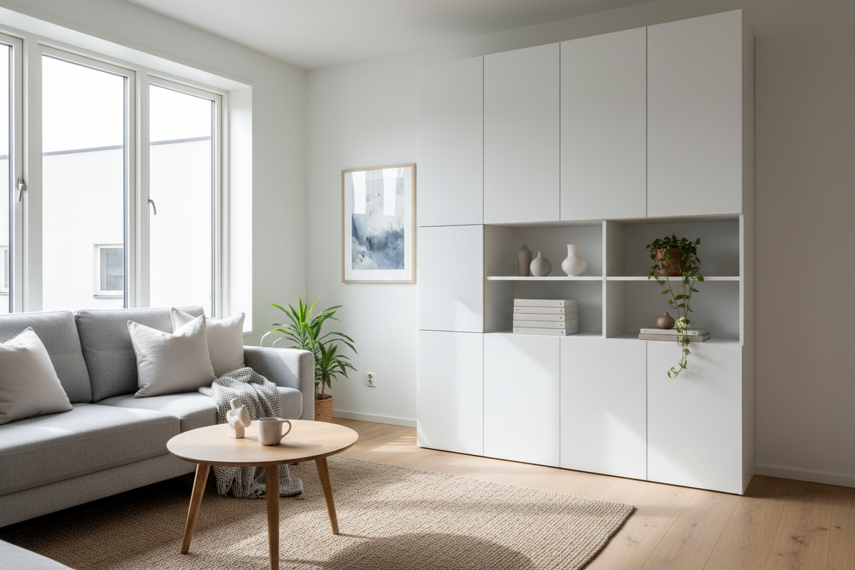 I Caved and Bought a White Tall Storage Cabinet With Doors and Shelves