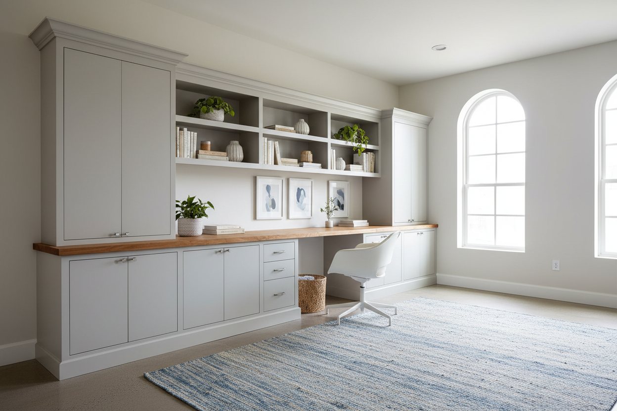 How I Faked a Built-In Look With Freestanding Office Cabinets