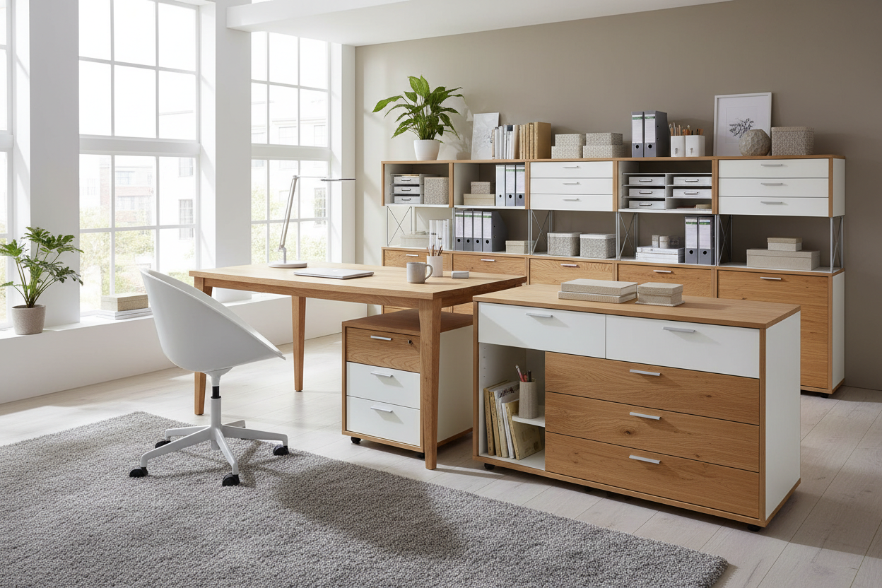 Your WFH Setup Desperately Needs an Office Cabinet With Drawers