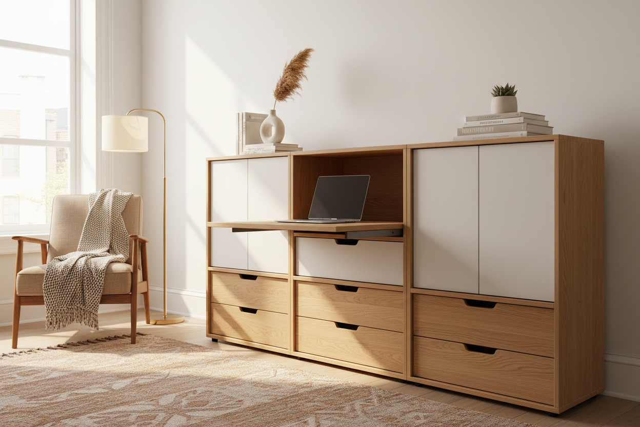 How I Hid My WFH Mess in an Office Storage Cabinet With Drawers