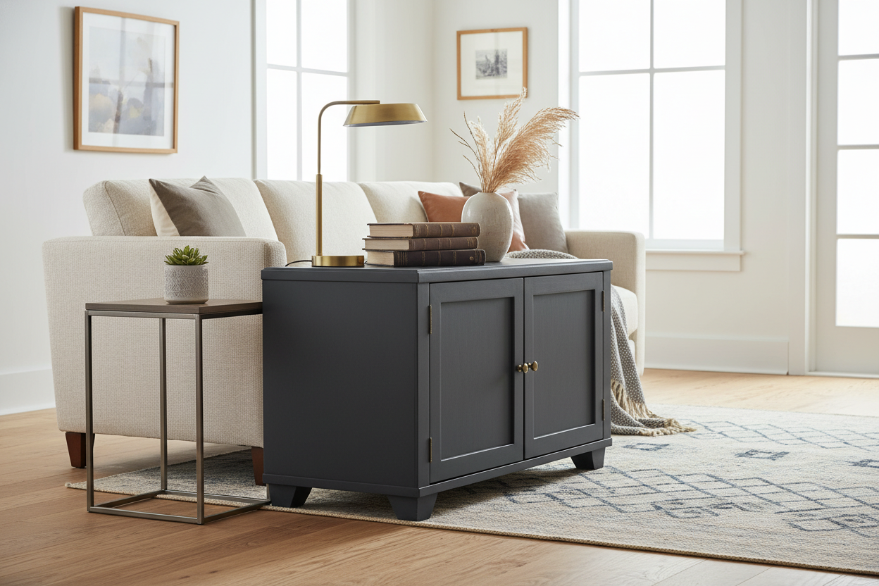 Why I Replaced My Spindly Side Tables With a Cabinet End Table