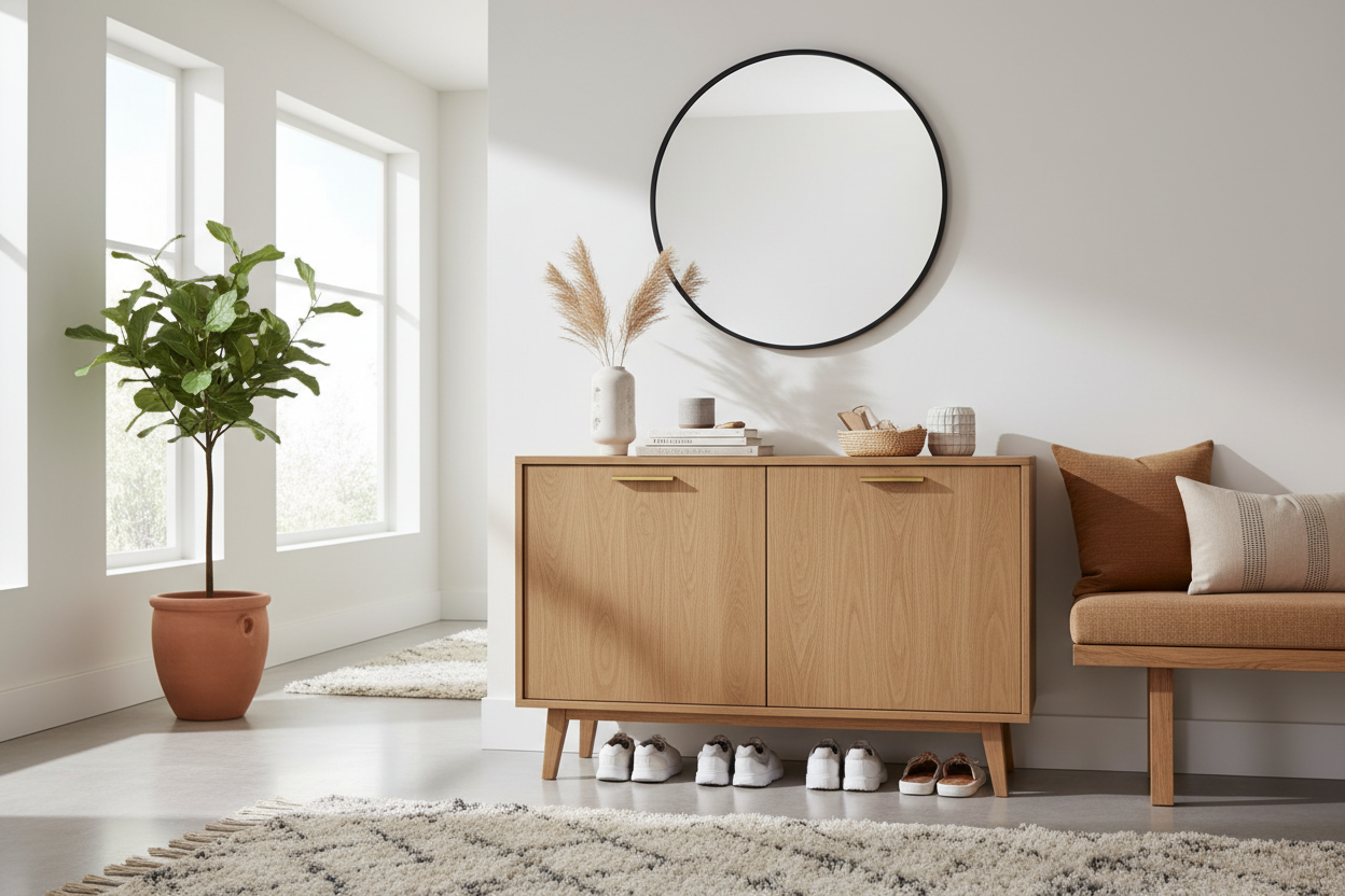 We Hid Our Family's Entryway Mess in One Storage Cabinet Table