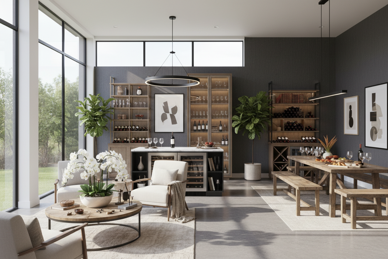 How I Faked a Custom Tasting Room With Wine Cellar Furniture