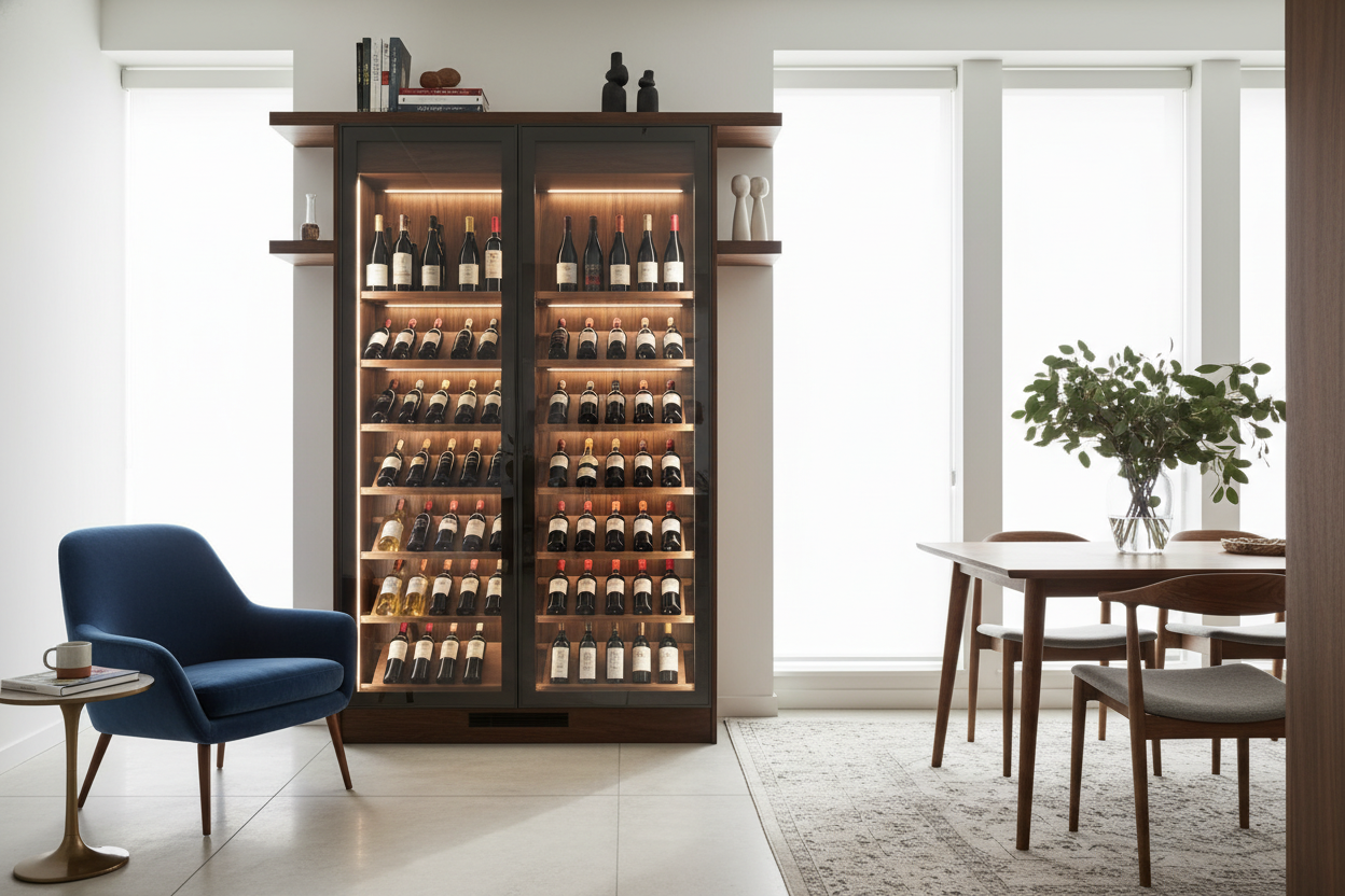 I Replaced My Dusty Open Rack With a Glass Door Wine Cabinet