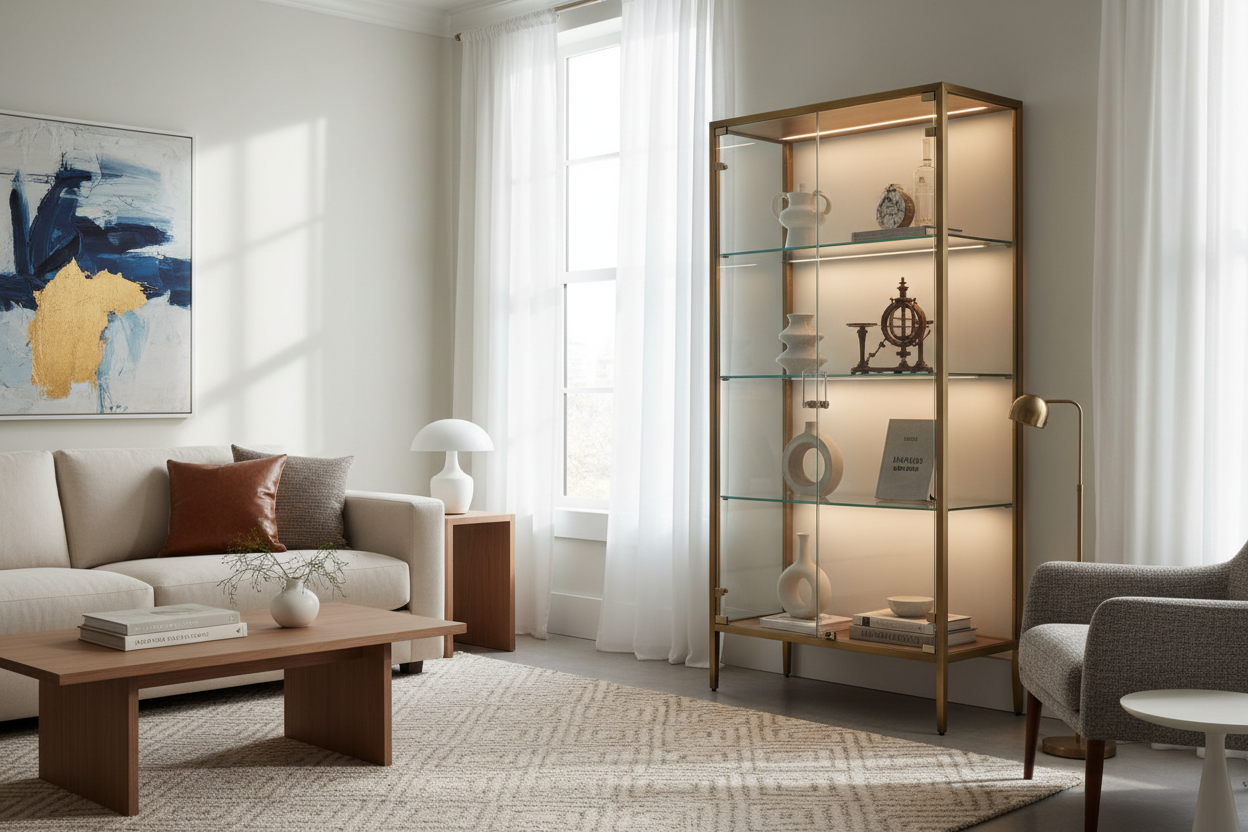 Is a Glass Display Cabinet With Lights and Lock Too 'Museum'?