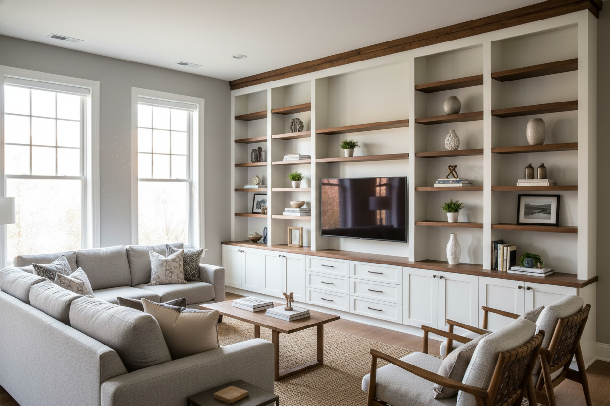 How We Faked Custom Wall Units for Under $800