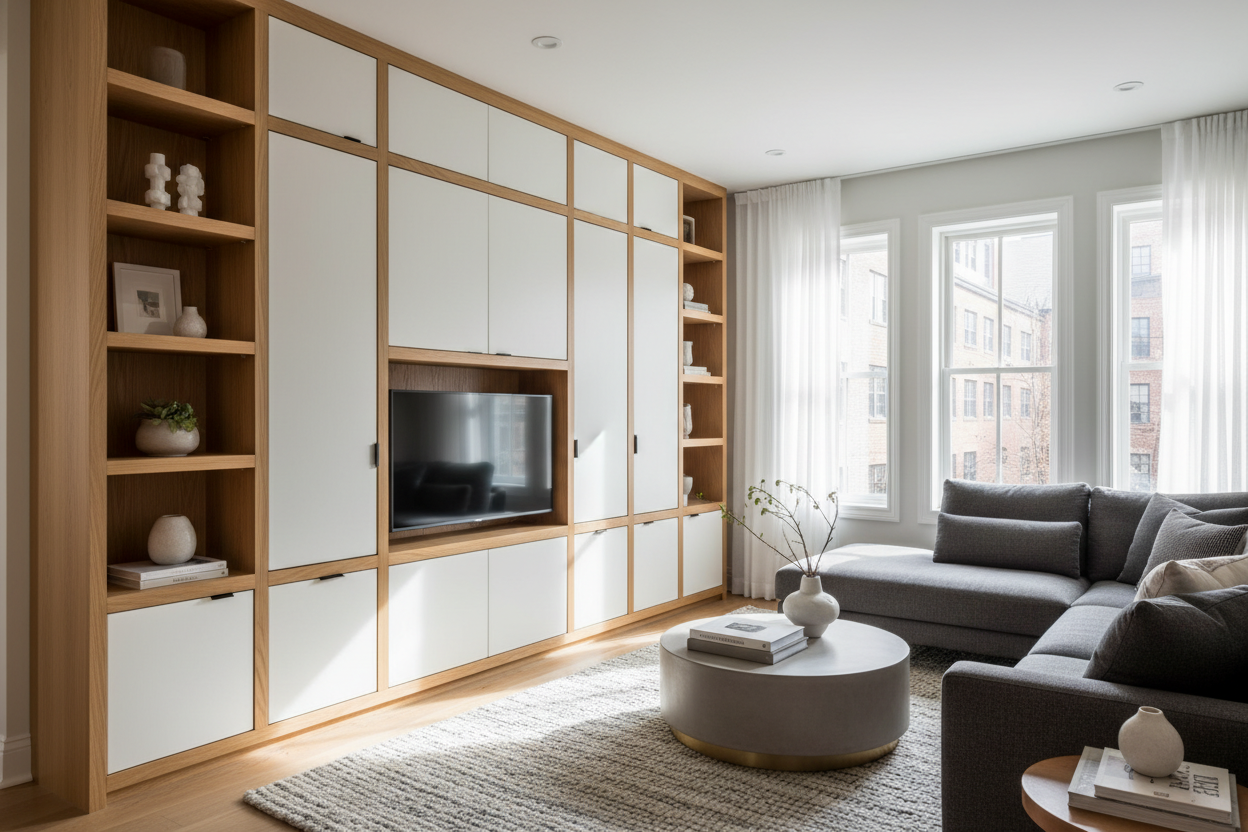 Why Massive Sitting Room Wall Units Work Better in Small Spaces