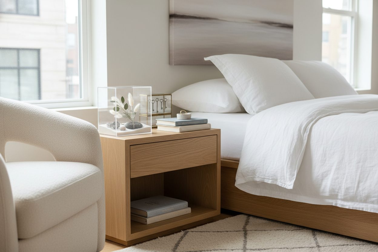 How to Style a Display Box Small Enough for Your Nightstand