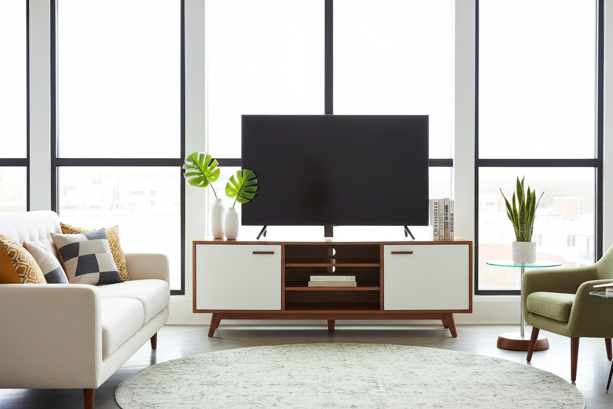 Stop Fighting Over Wood Tones: Try a Walnut White TV Stand