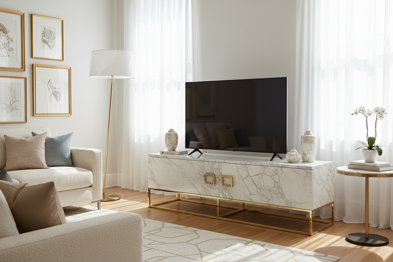 Is a Gold and Marble TV Stand Too 'Extra' for a Normal Room?