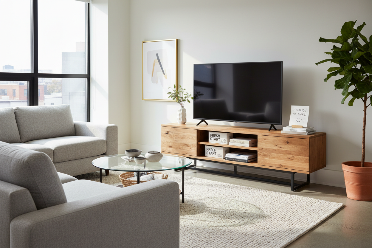 My TV Was on the Floor for Weeks Until I Found a TV Stand Nearby