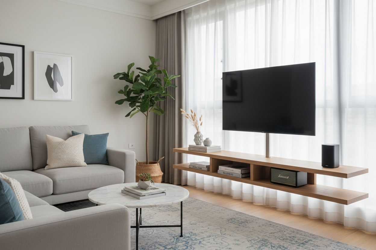 Why I Swapped My Console for a TV Stand With Mount and Shelves