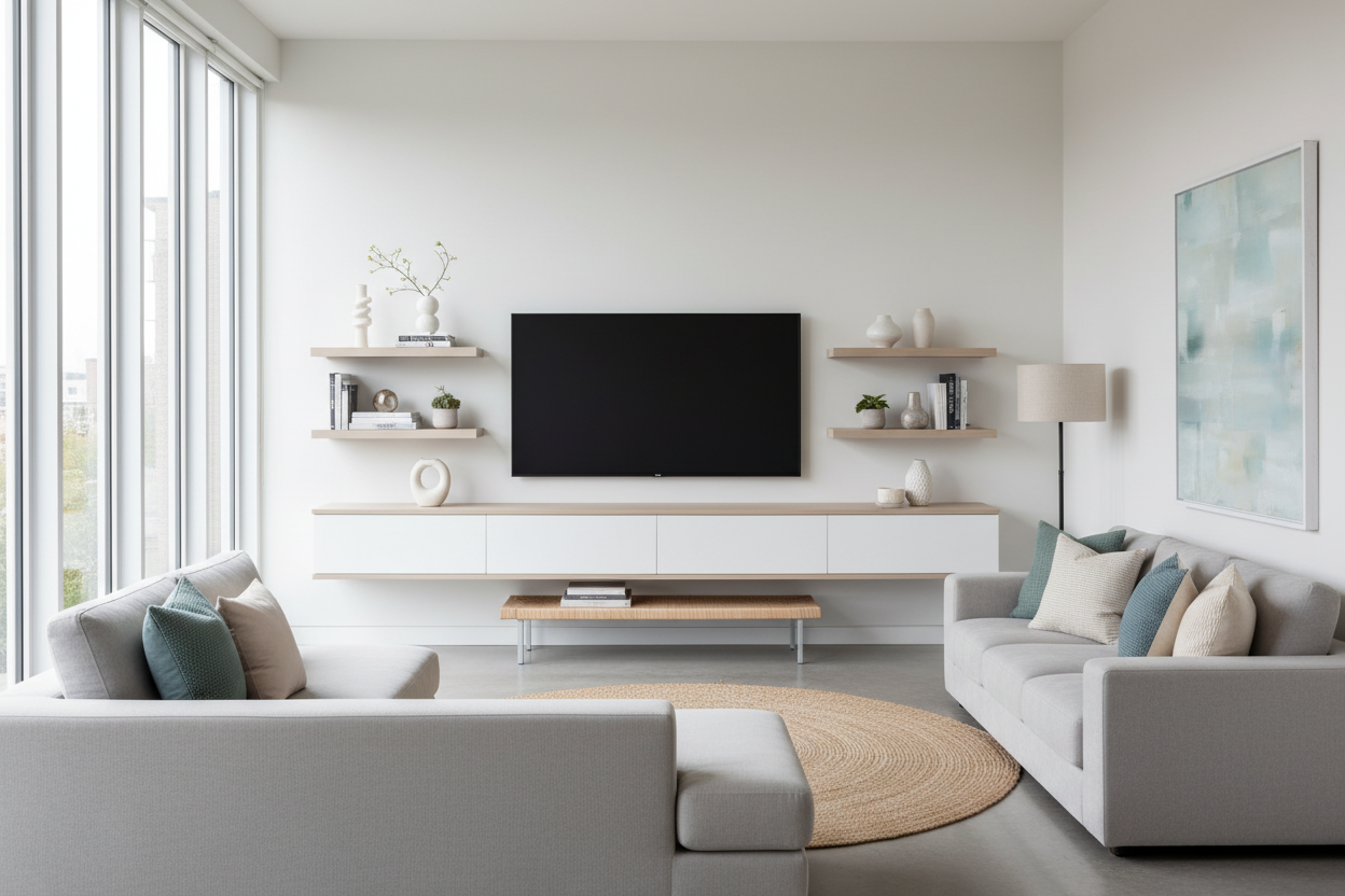 Your Floor Console Is Shrinking the Room (Try a Hanging TV Stand)