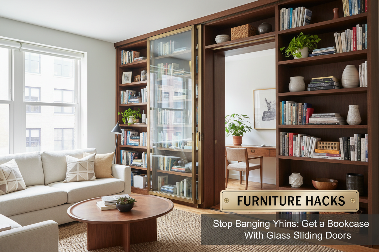 Stop Banging Your Shins: Get a Bookcase With Glass Sliding Doors