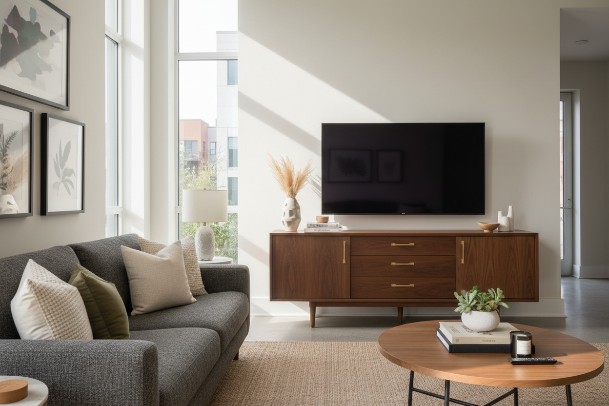 Wait, Can a Credenza Be Used as a TV Stand? (A Grown-Up Living Room Hack)