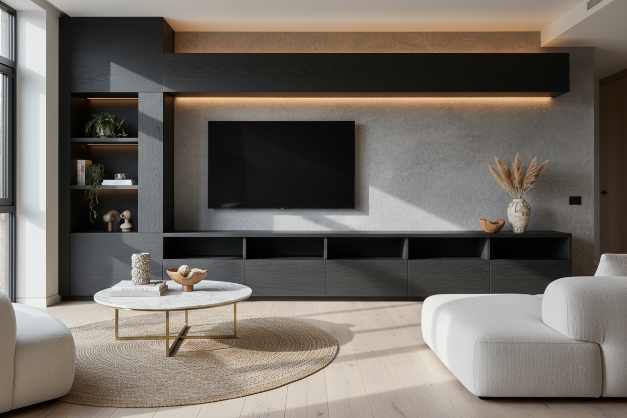 Matching Your Wooden TV Stand to Your Floor Is a Decorating Mistake