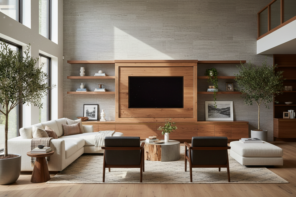 Your Giant Screen Looks Terrible (Hide It in a TV Wooden Box)