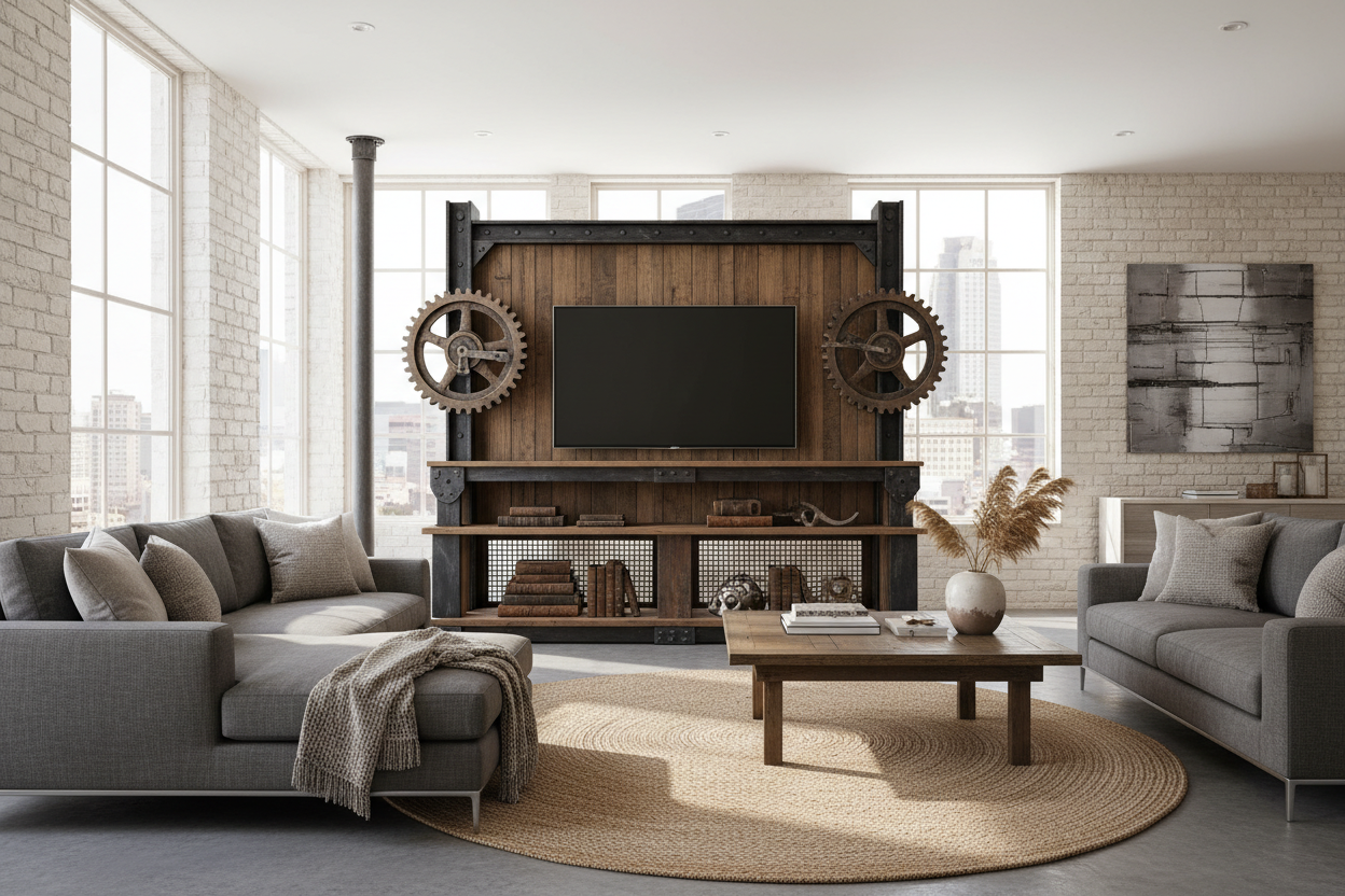 Why Your Rustic Wood and Metal TV Stand Looks Like a Factory Prop