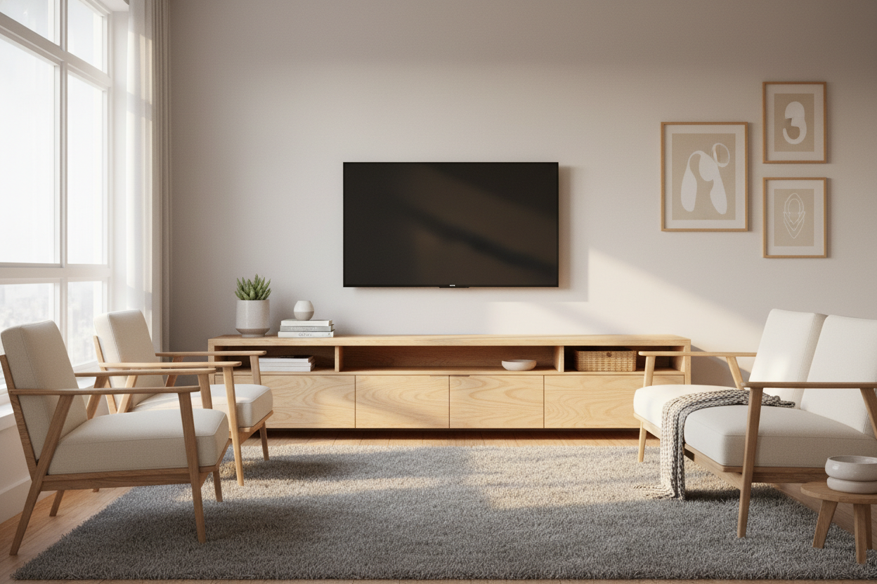 Your Bulky Console Is Shrinking Your Room (Try a Wooden TV Rack)