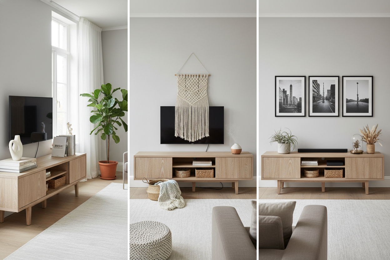 3 Ways to Style a Washed Oak TV Unit (No Seashells Allowed)