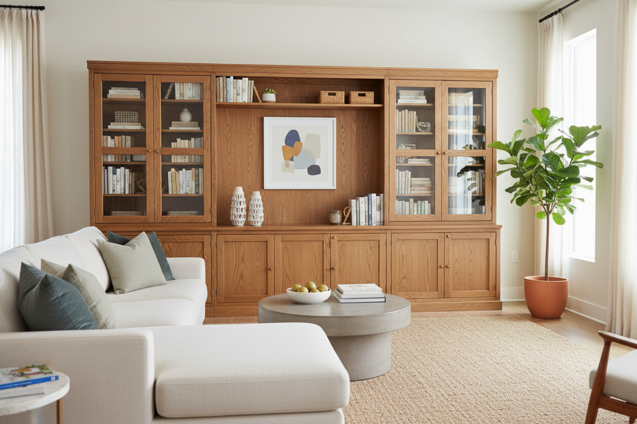 I Put a Walmart Bookcase With Doors in My Living Room (No Regrets)
