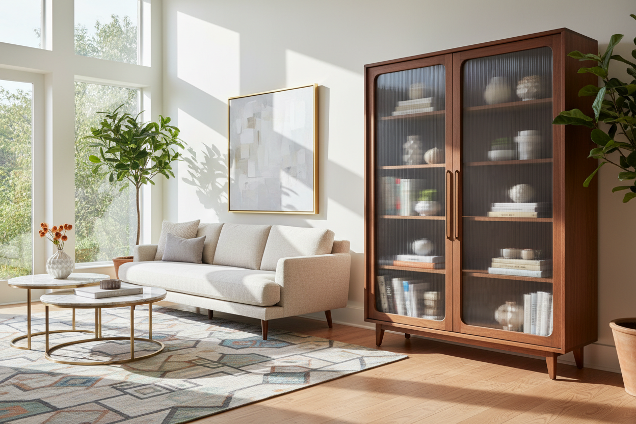 Does a Mid Century Bookcase With Glass Doors Look Too Retro?