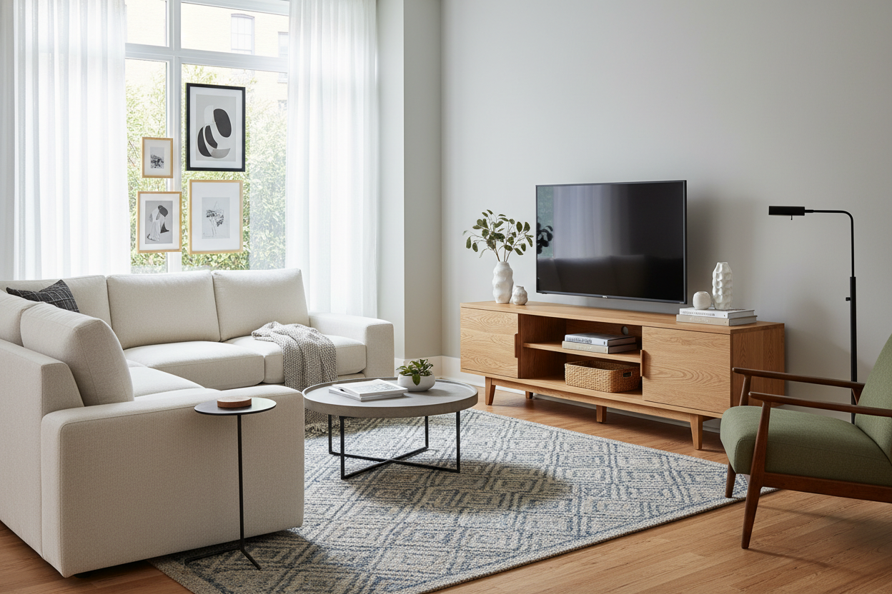How a 48 in Entertainment Center Fixed My Awkward Studio Layout