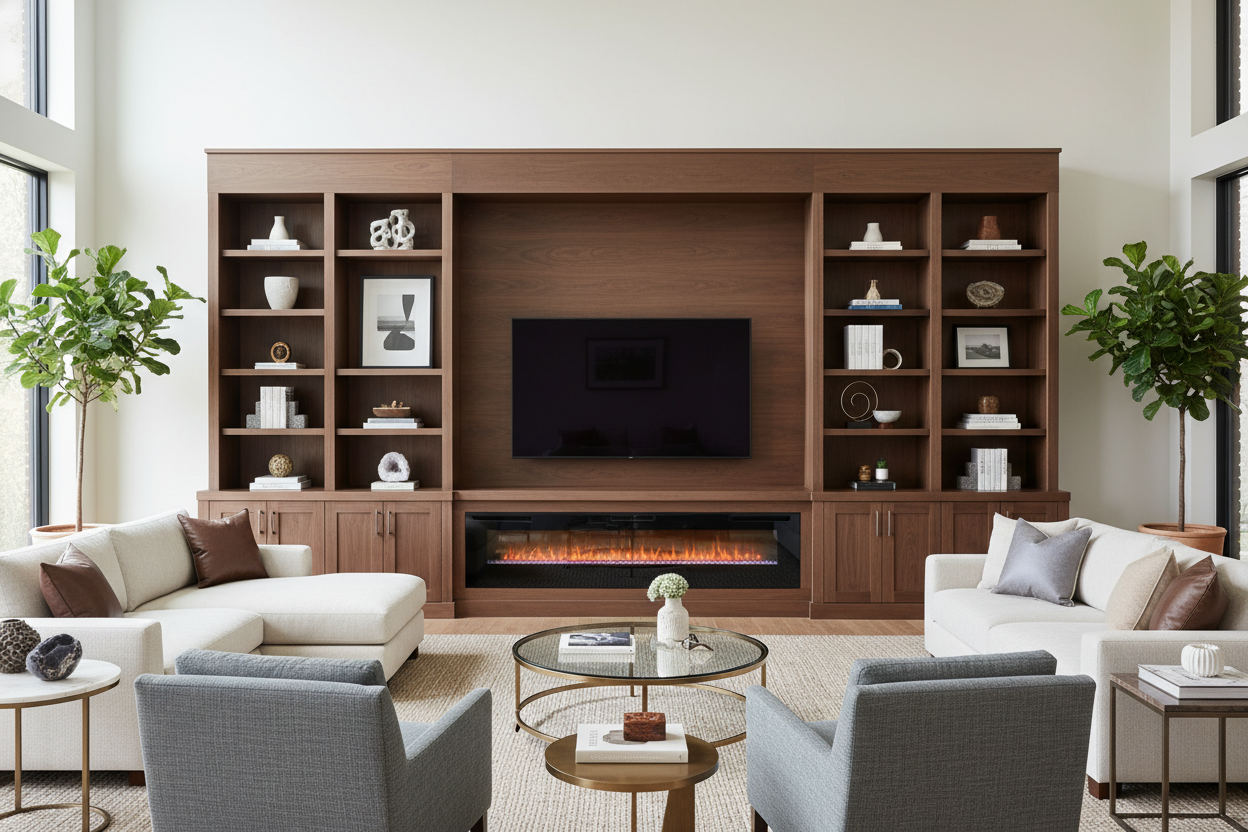 How a 4 Piece Entertainment Center With Fireplace Fixed My Big Wall