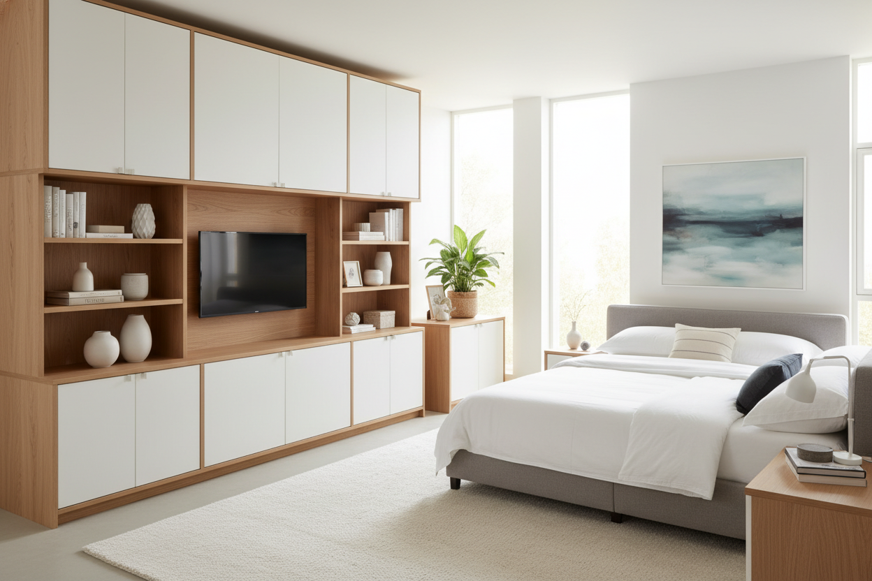 Are Bedroom Shelving Units With Doors Better Than a Dresser?
