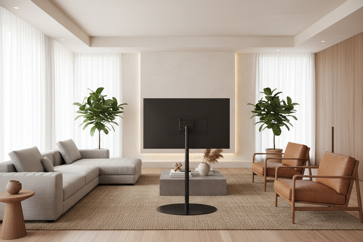 How a Swivel Stand for 55 Inch TV Fixed My Awkward Layout