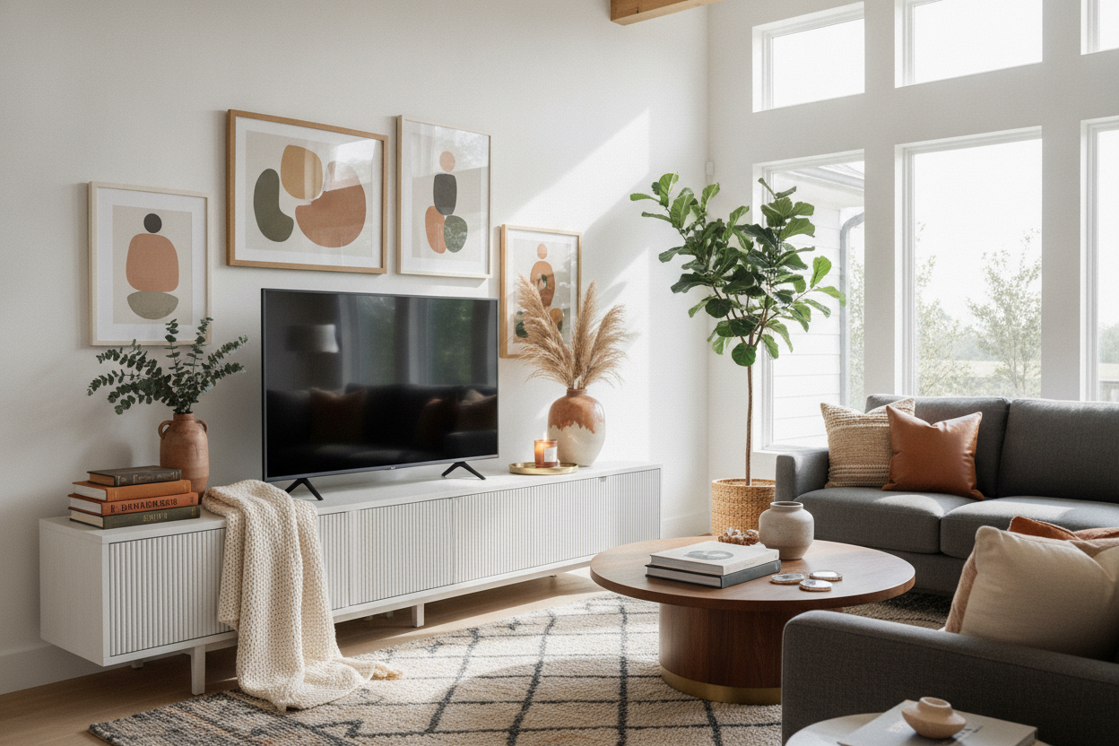 How to Warm Up an All Modern TV Stand (So It Doesn't Look Sterile)