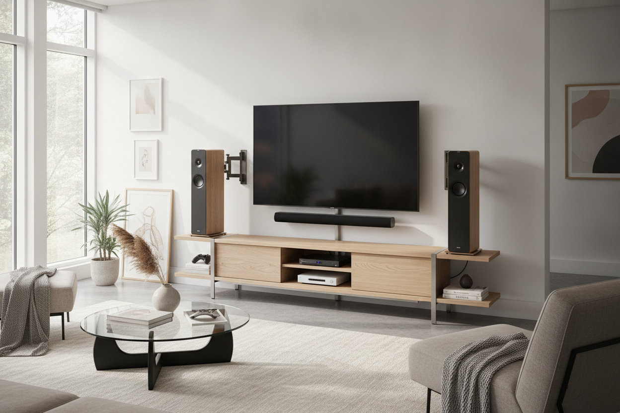 The Soundbar Dilemma: Why You Need a TV Stand With Speaker Shelf