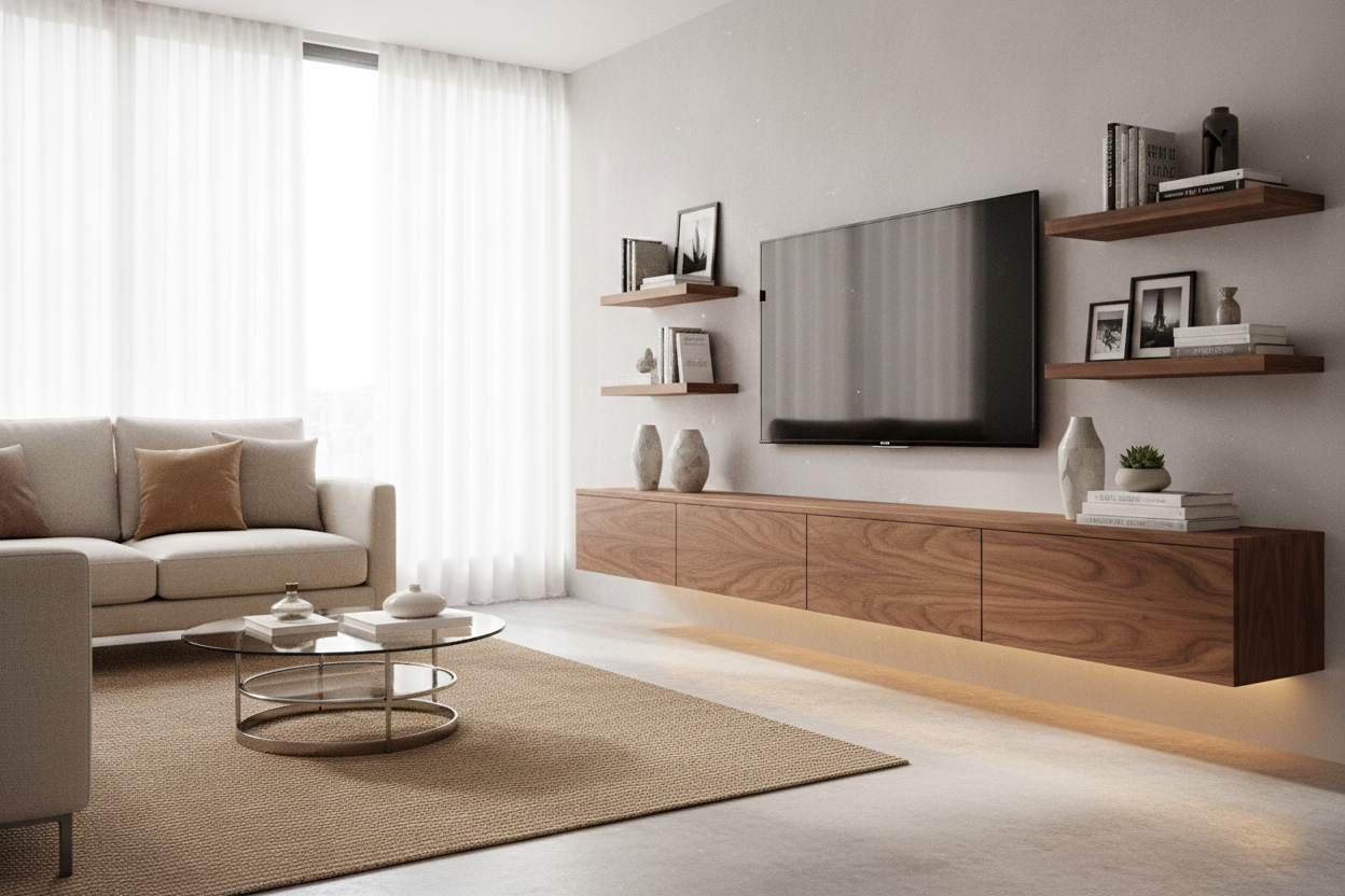 Why a Floating Wooden TV Stand Makes Small Rooms Look Expensive