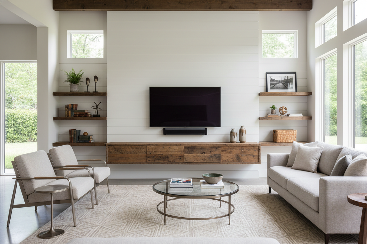 Does a Rustic Floating TV Stand Belong in a Modern Home?