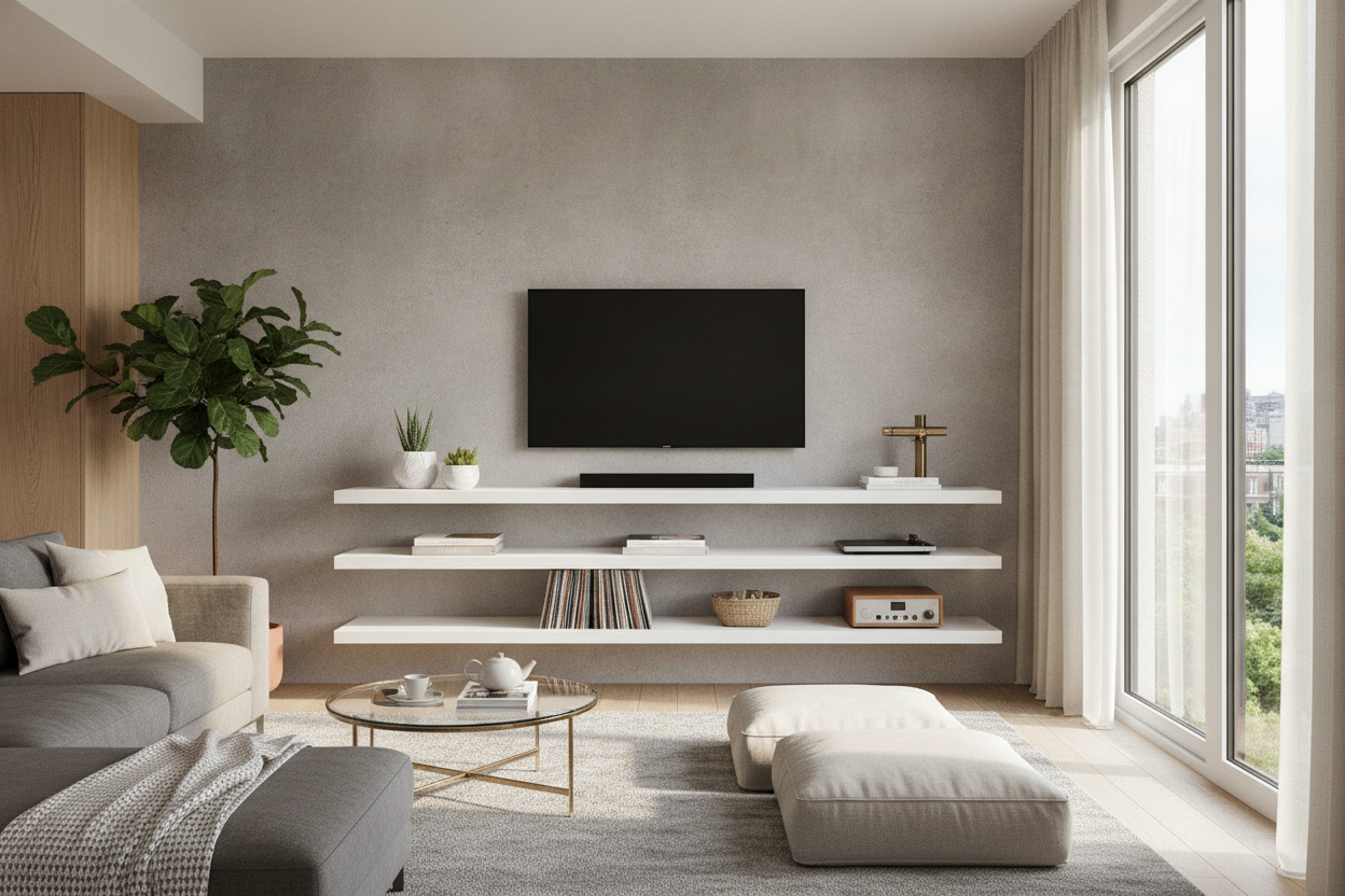 I Skipped Custom Built-Ins for Floating Entertainment Shelves