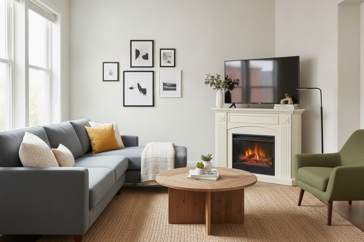 How That Corner Fireplace TV Stand Walmart Sells Fixed My Awkward Room
