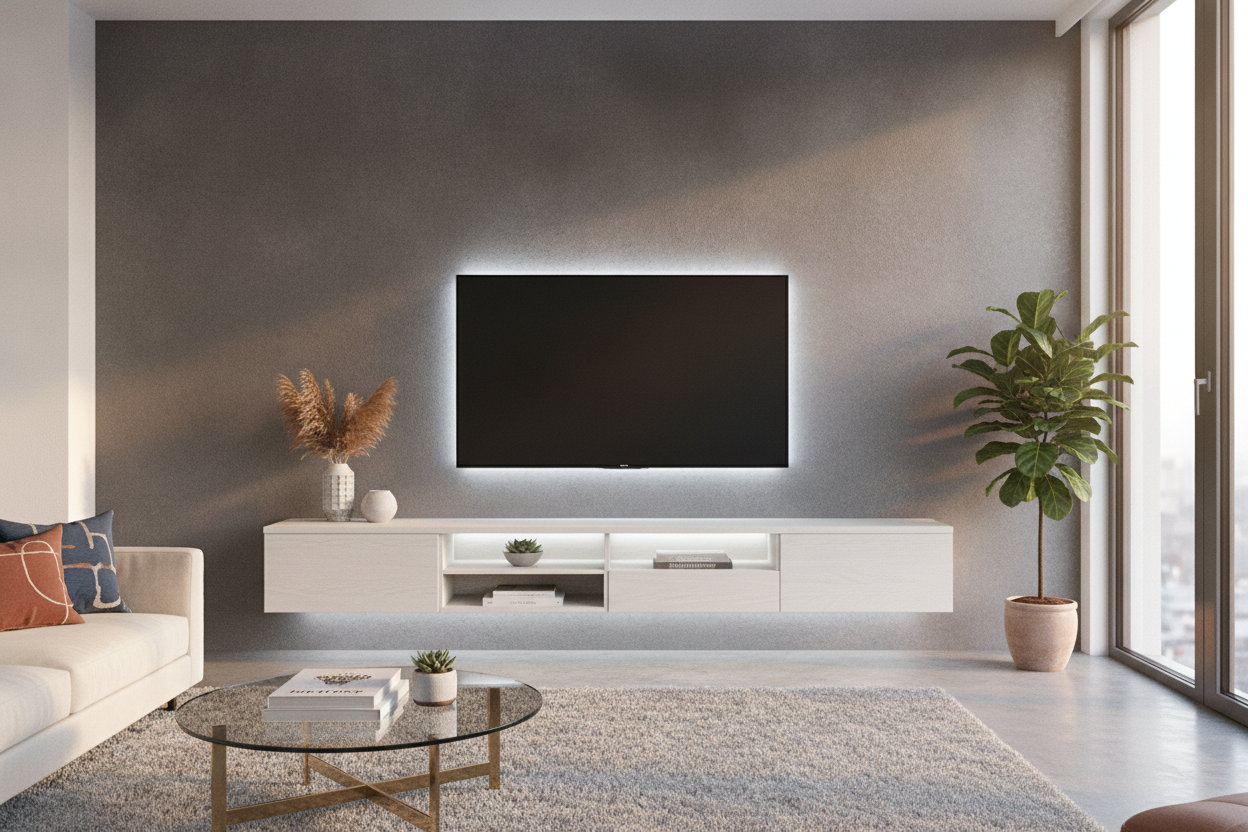 I Swapped My Clunky Cabinet for a Floating TV Stand With LED Lights