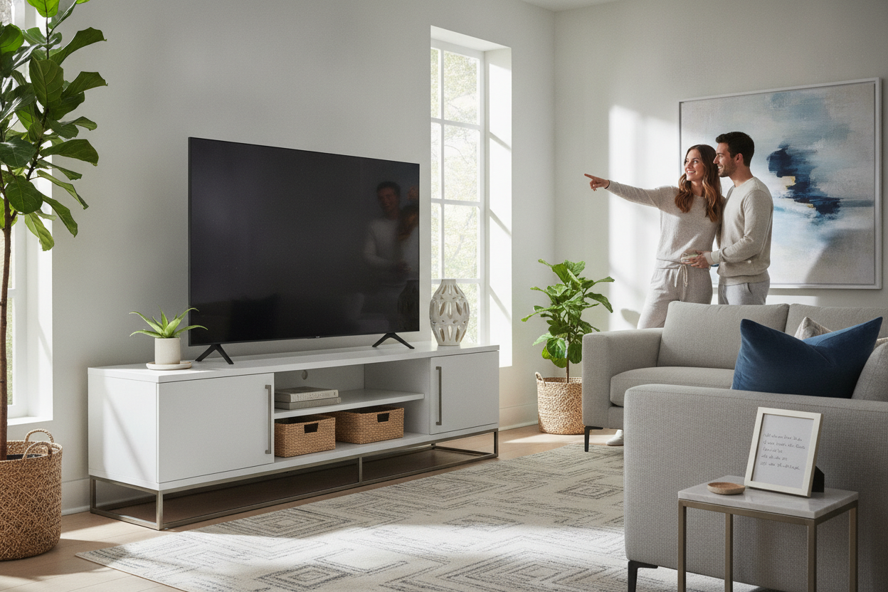 It Took Months to Find a White TV Stand for 80 Inch TV I Actually Liked