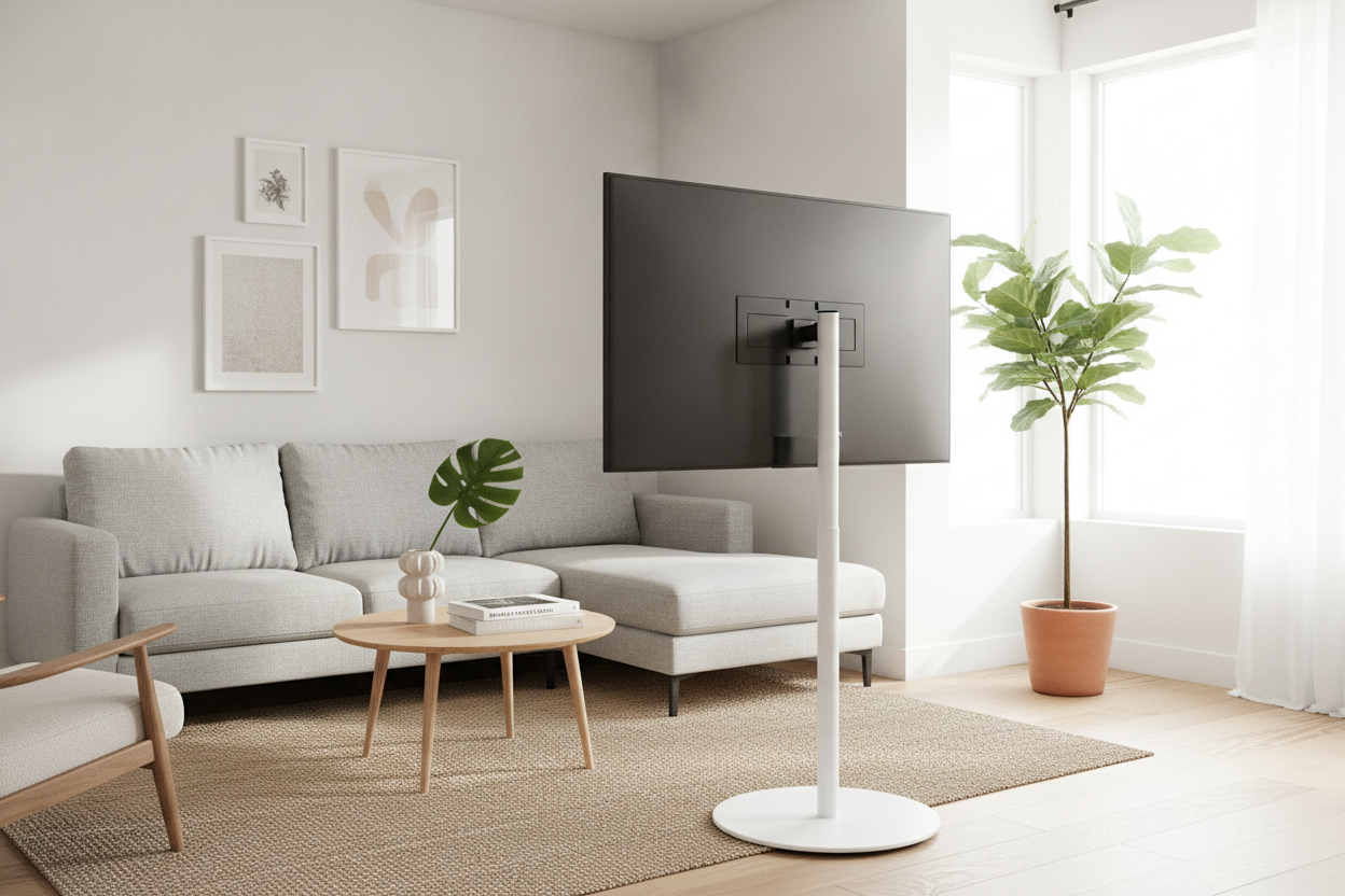 Why a TV Floor Stand White Fixed My Impossible Floor Plan