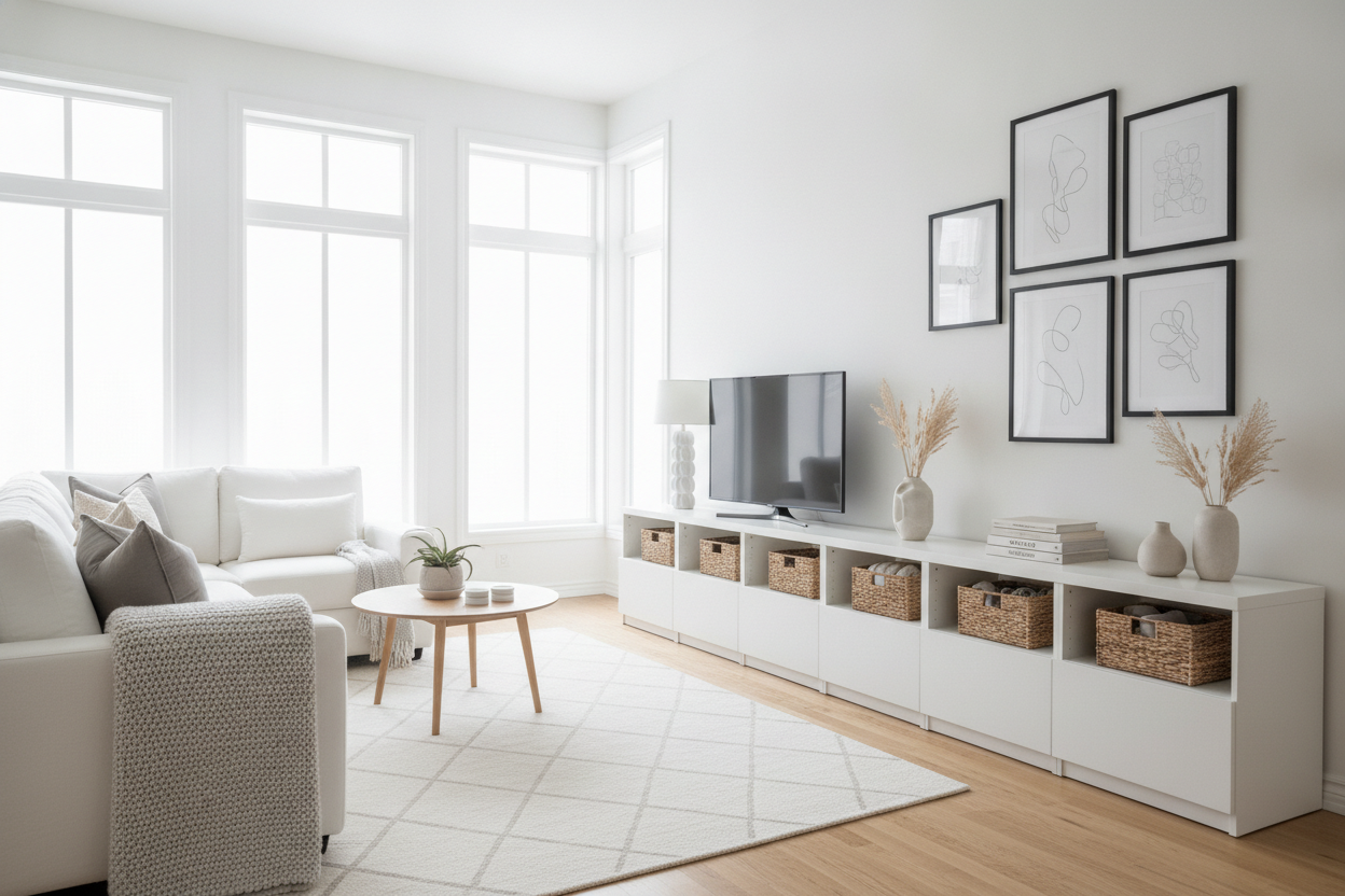 Why I Trusted My Living Room Mess to an IKEA TV Stand White With Storage