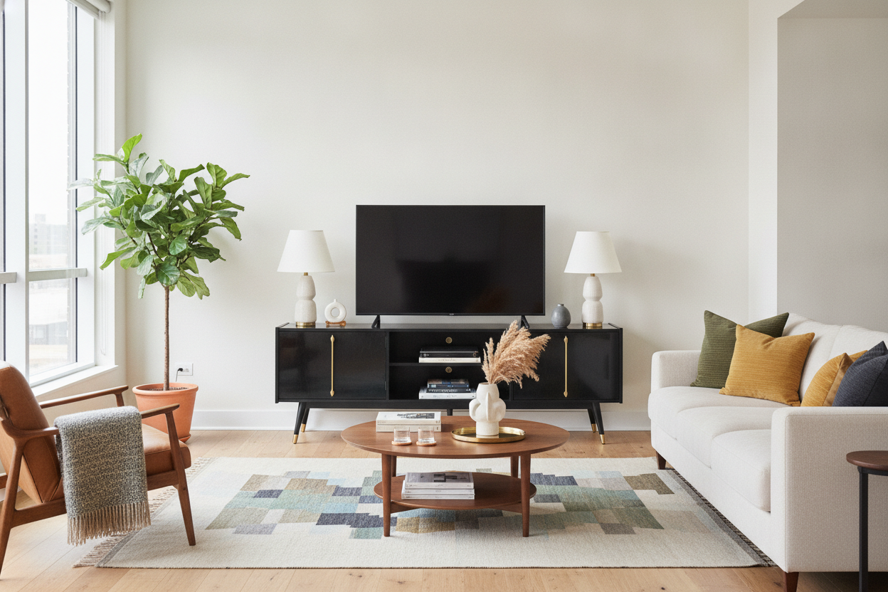 I Swore Off Painted Wood, Then Bought a Mid Century TV Stand Black