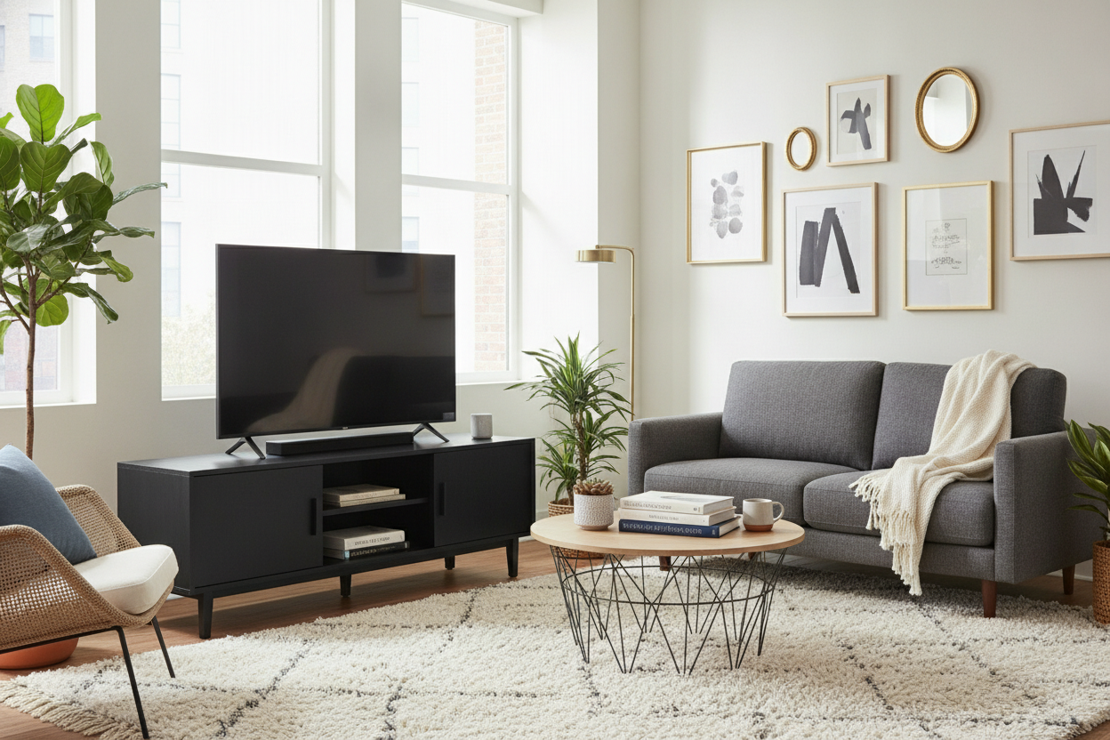 I Finally Found a 50 Inch TV Stand Black That Doesn't Dominate the Room