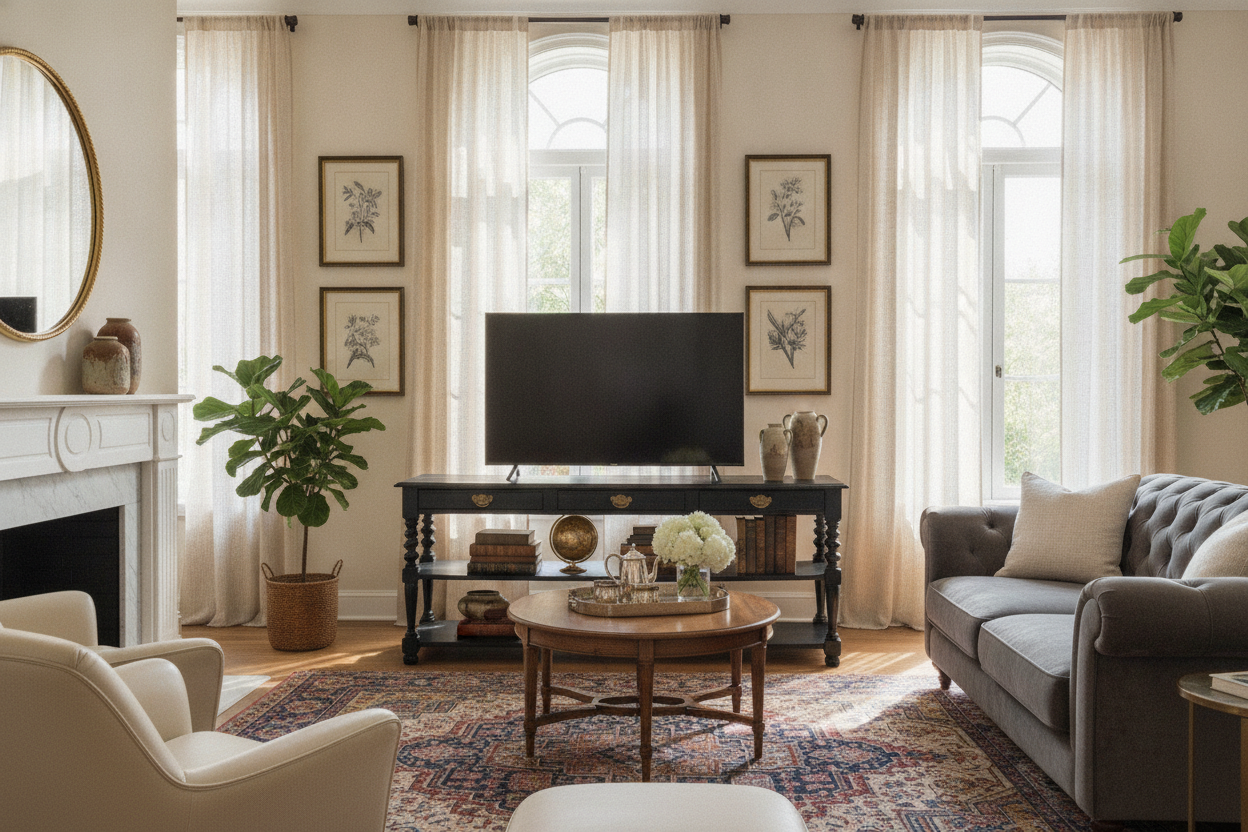 I Finally Cured My 'Tech Clash' With an Antique Black TV Stand