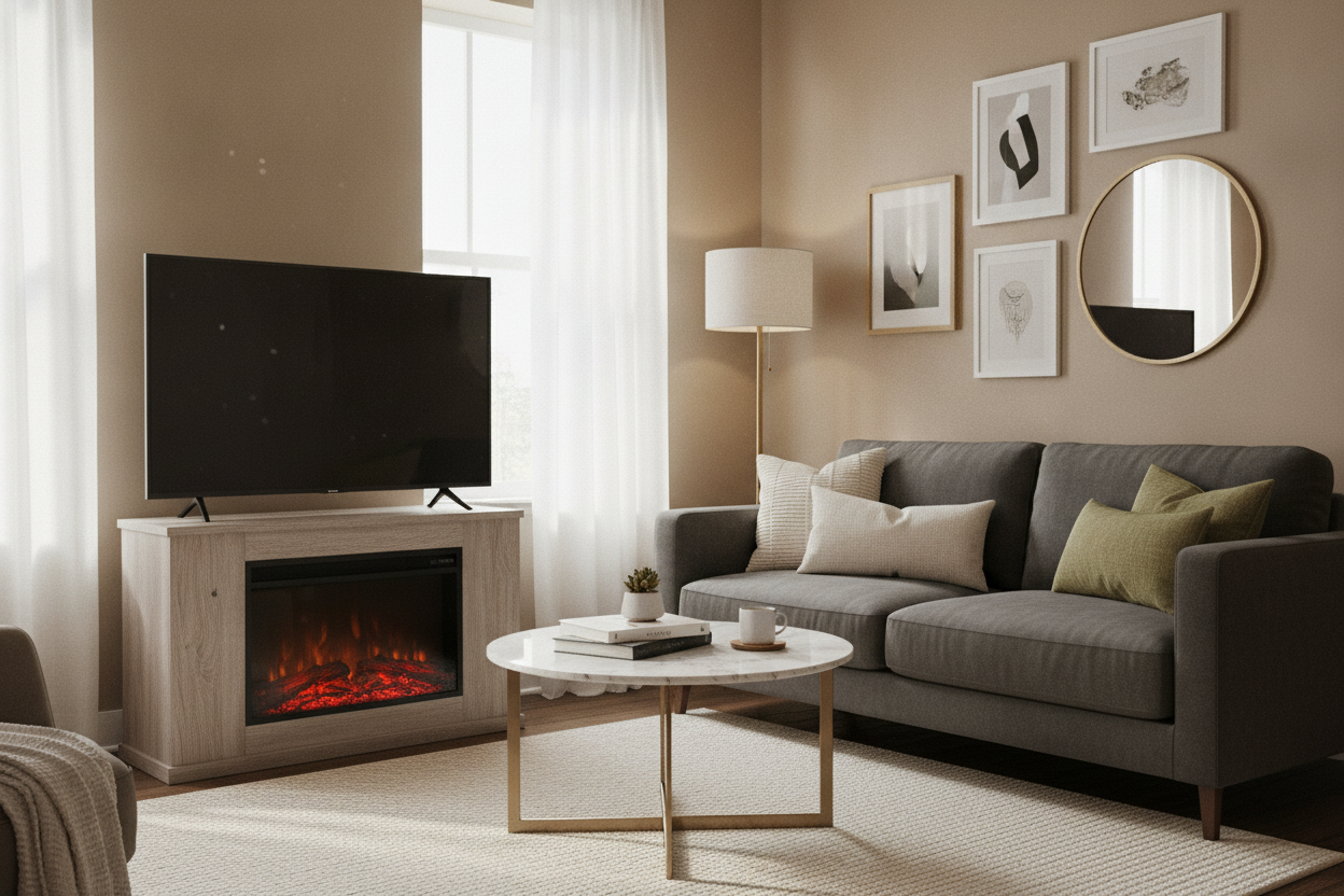I Tested 5 Small Fireplace TV Stands in My Cramped Studio