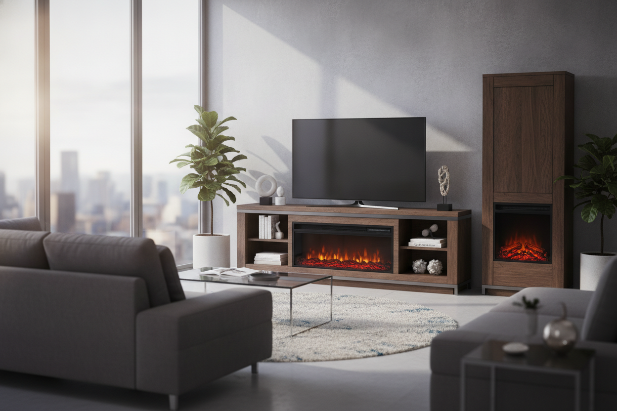 Why I Traded My Low Console for an Electric Fireplace Heater With TV Stand