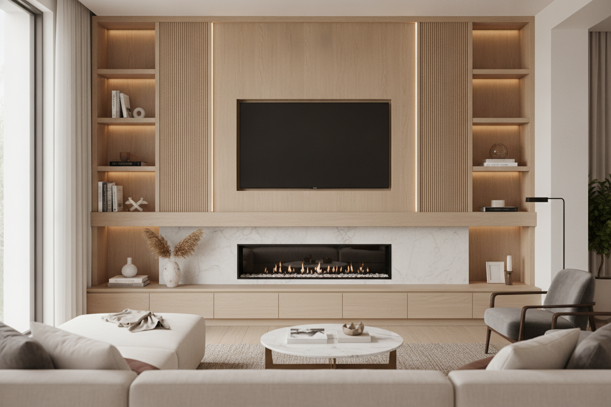 How to Make an Above Fireplace TV Stand Look Built-In