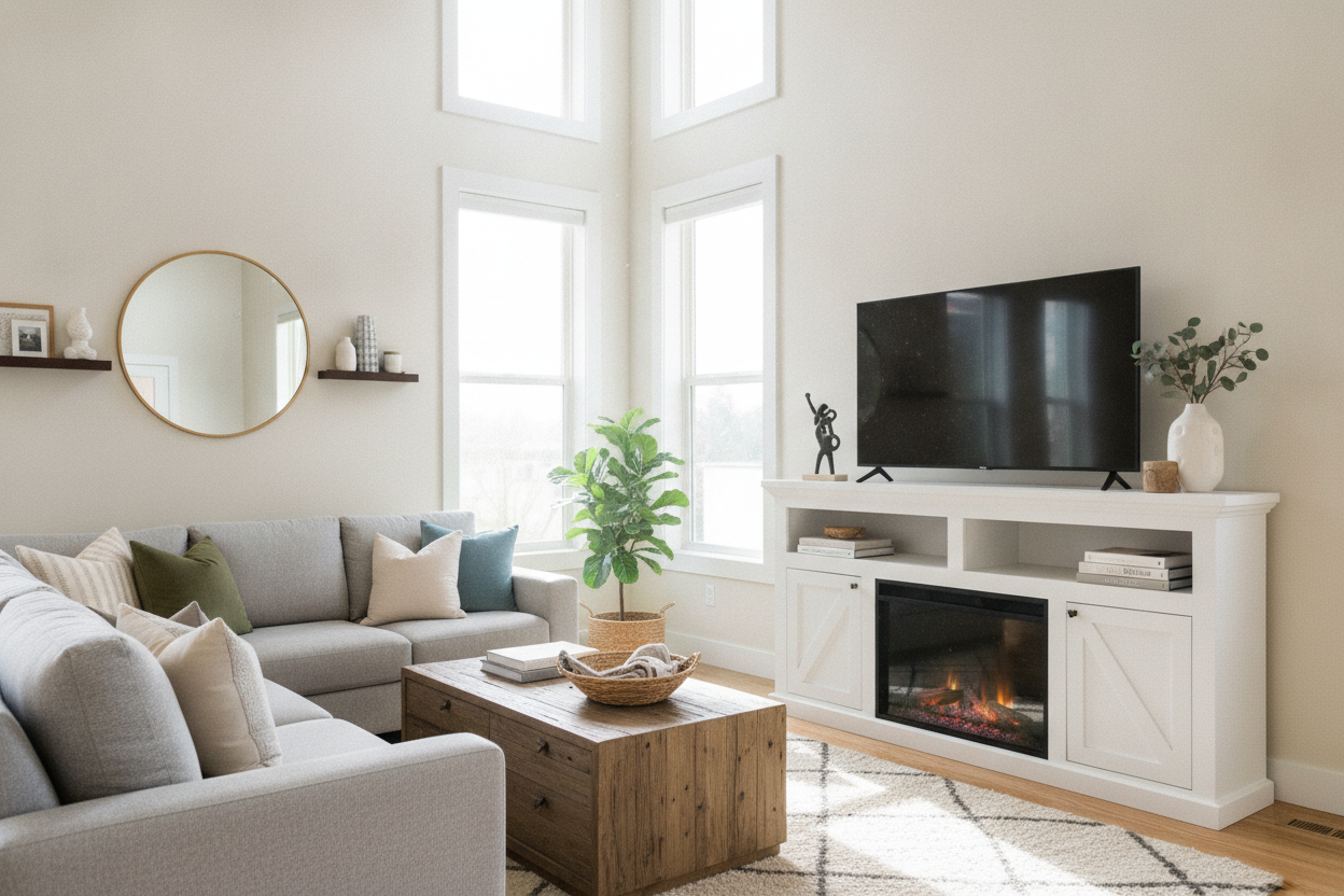I Skipped the $10K Reno for a Fireplace TV Stand Mantel (No Regrets)