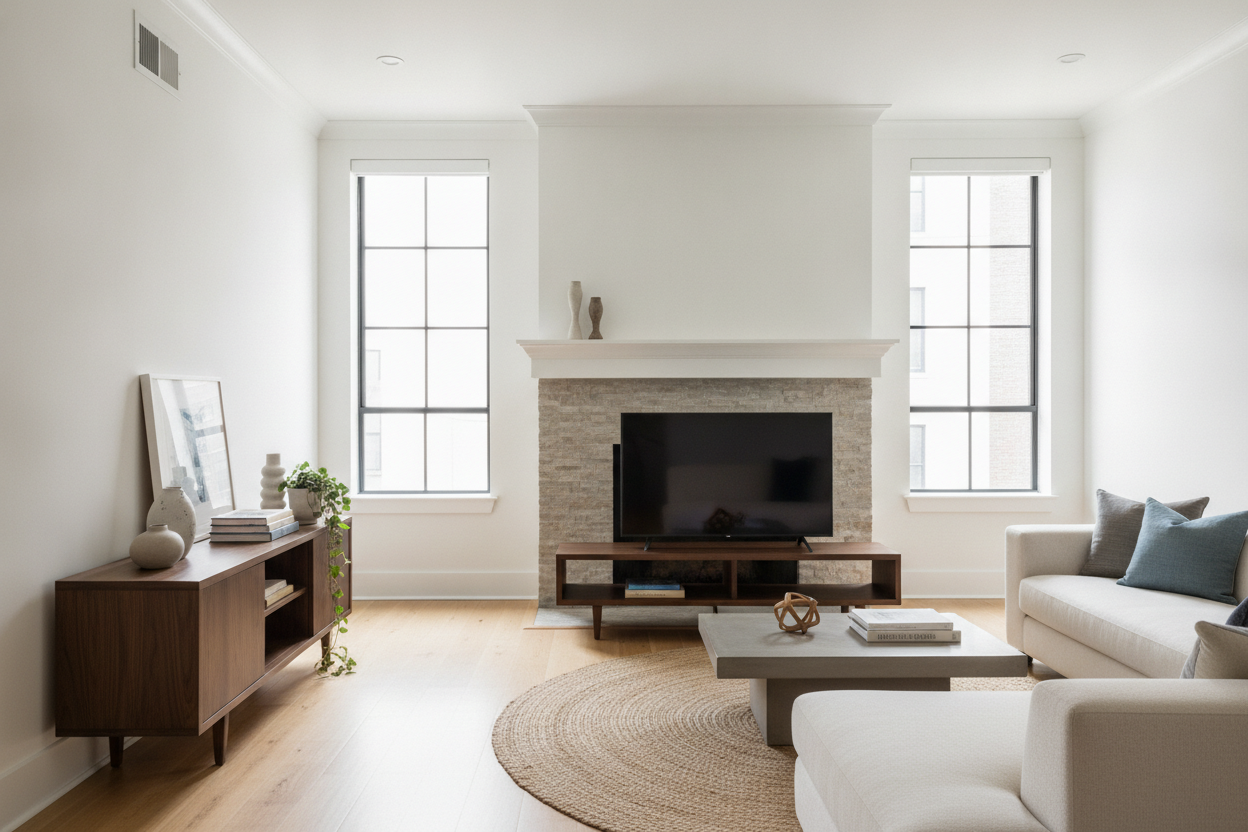 Is Putting a TV Stand in Front of Fireplace a Design Sin?