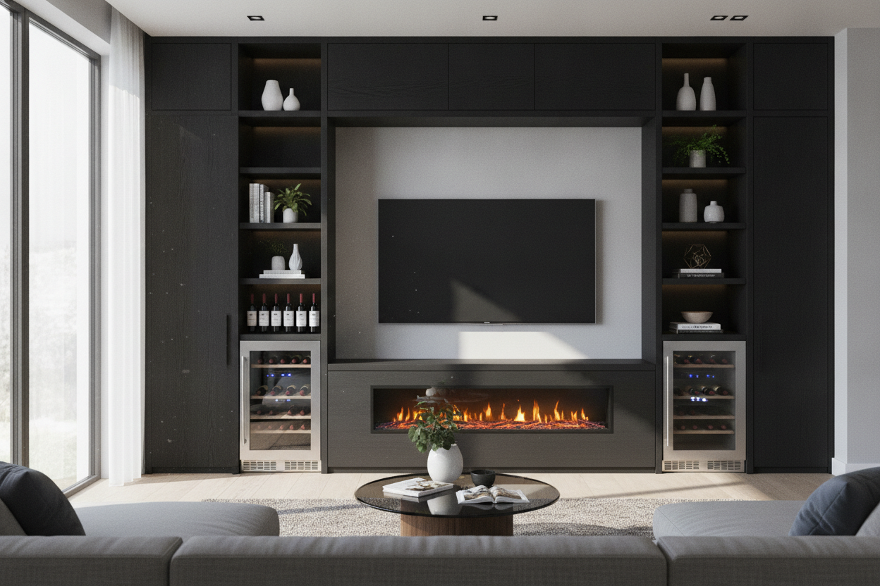 Why I Secretly Love My TV Stand With Fireplace and Wine Cooler
